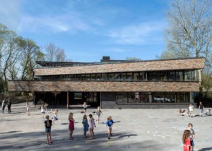 voorgevel basisschool het volle leven van HVE Architecten